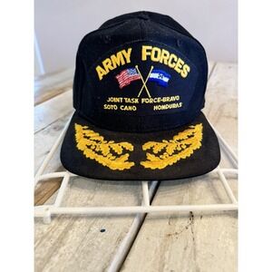 Vintage US Army Hat Joint Forces Honduras Trucker Snap Back Made USA New Era M-L